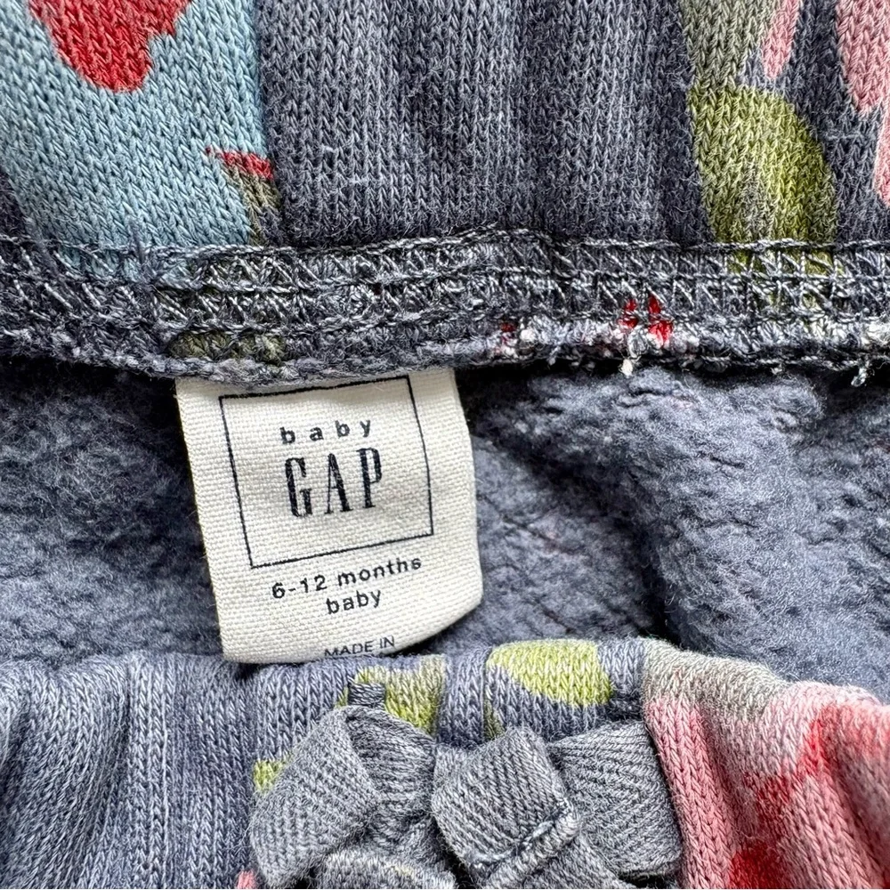 Baby GAP Floral Fleece Jogger Sweatpants Cozy Cottagecore Baby Girl Pants 6–12M